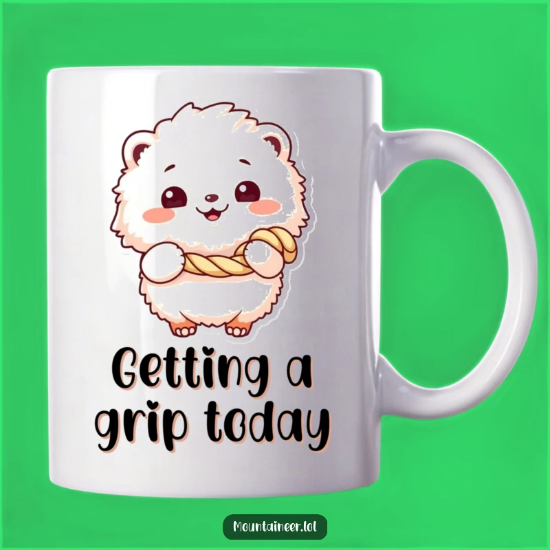 Funny Fluffy Lassoo Mug: Cheerful Creature with Rope, Perfect Funny Gift