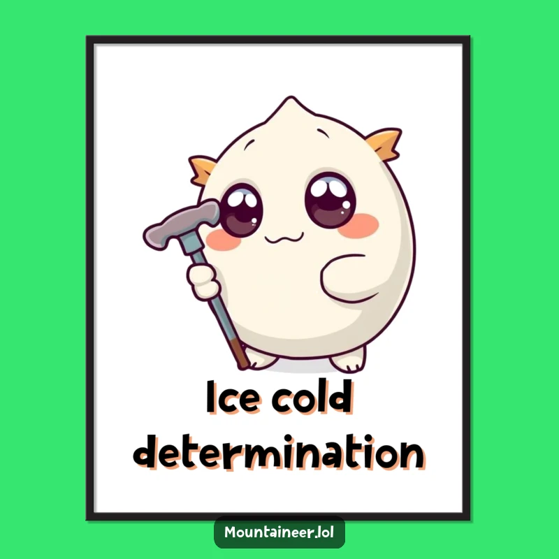 Funny Ice Pick Creature Digital Print: Freeze-Frame Humor for Your Walls