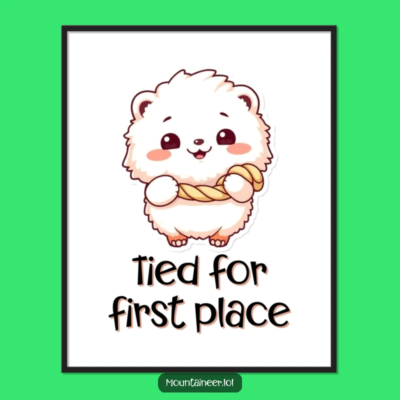 Funny Fluffy Rope Creature Digital Print: Instant Playful Wall Art