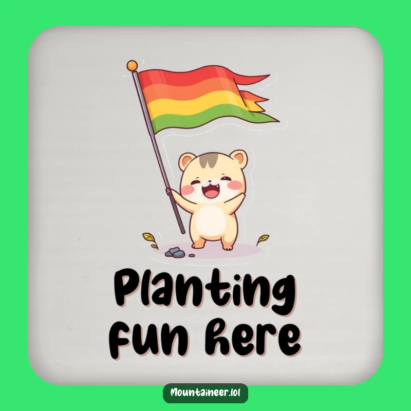 Funny Flag Planting Coaster: Protect Surfaces with Creature's Joy