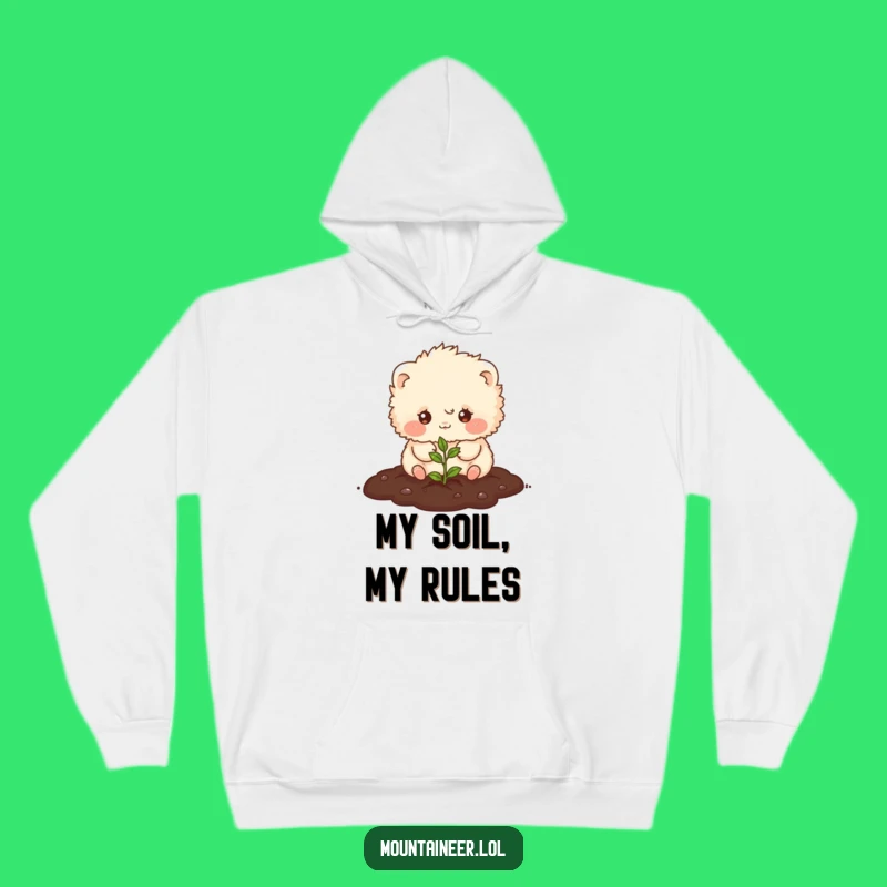 Cozy Funny Fluffy Planter Hoodie: Warm Up with This Adorable Creature's Gardening Fun