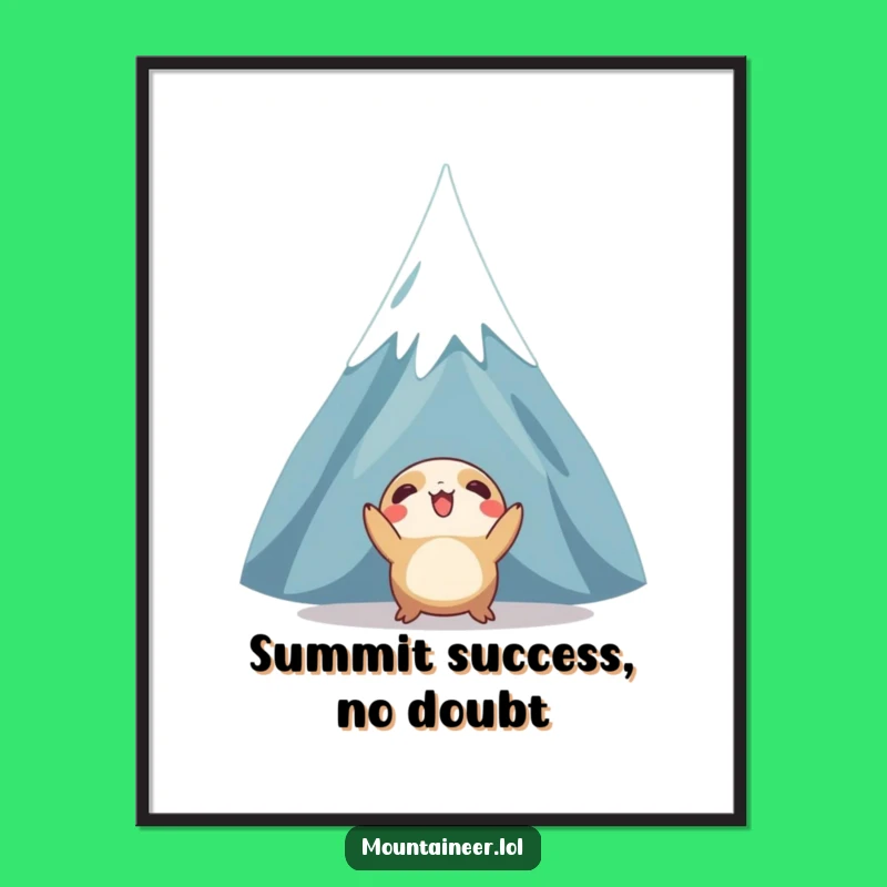 Funny Free Printable Wall Art: Mountain Peak Creature, Quirky Downloadable Art