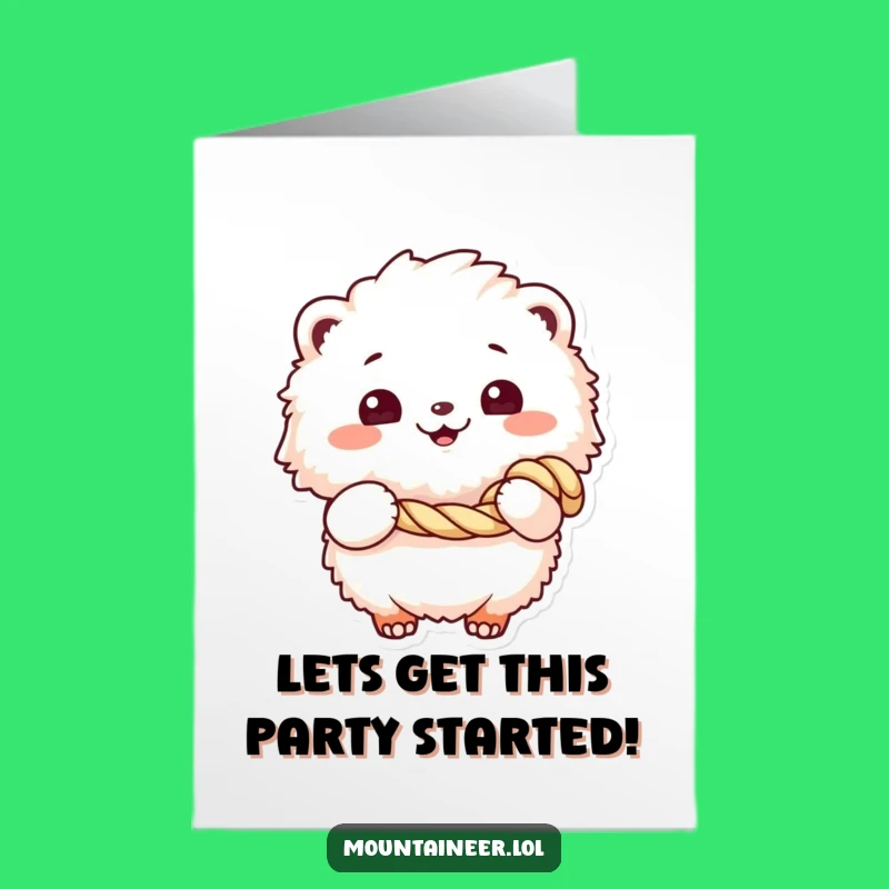 Funny Free Printable Birthday Card: Rope Creature, Adventurous Downloadable Gift