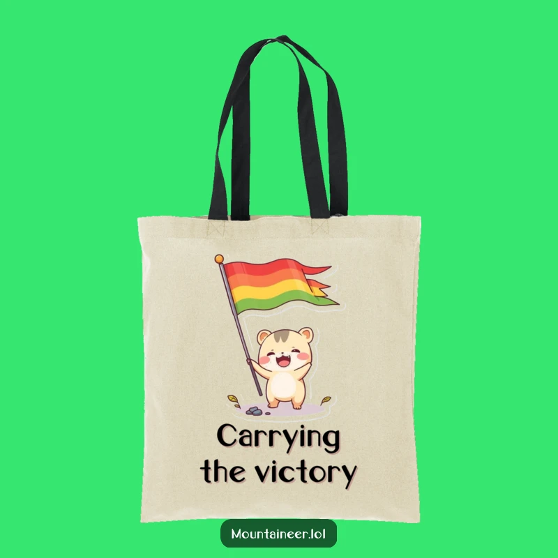 Funny Flag Planting Tote Bag: Carry Your Success with This Creature